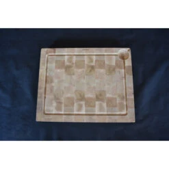 Billot à Poser Avec Rigole En Bois Debout De Charme Et équerres Inox 50 X 40 Cm -Le Brasero Magique Boutique billot a poser equerres inox 50x40x5cm 3