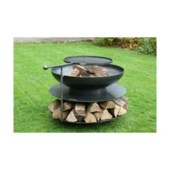 Braséro De Jardin Firepit Ring Of Logs Avec 1 Grille Ø90 X H70 Cm -Le Brasero Magique Boutique brasero avec 1 grille firepit ring of logs 90 2