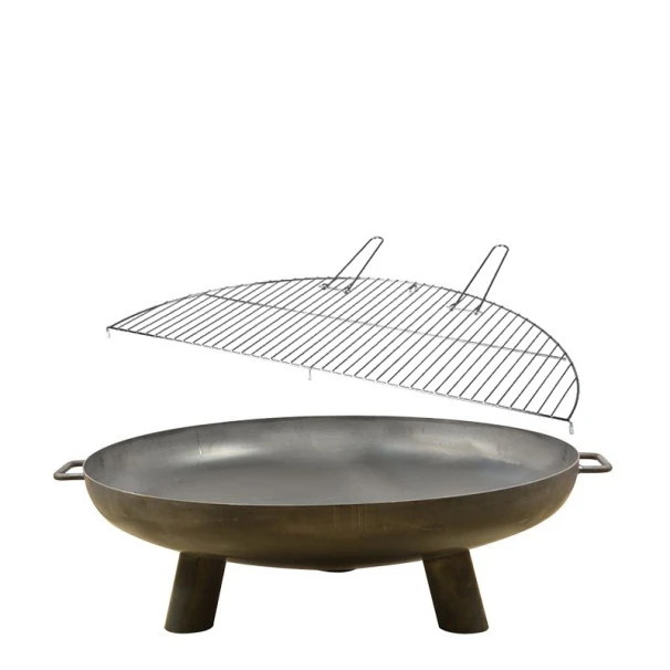 ESSCHERT DESIGN Braséro De Jardin Ø80 X H25 Cm Acier + Grille Barbecue 3 ESSCHERT DESIGN Braséro De Jardin Ø80 X H25 Cm Acier + Grille Barbecue