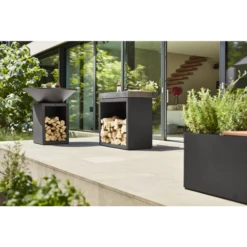 Braséro Plancha OFYR Classic Storage 100 Black -Le Brasero Magique Boutique brasero plancha ofyr classic 100 noir avec stockage a bois 2