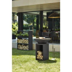 Braséro Plancha OFYR Classic Storage 100 Black -Le Brasero Magique Boutique brasero plancha ofyr classic 100 noir avec stockage a bois 3