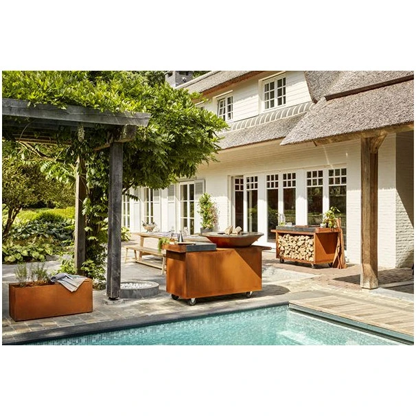 Braséro Plancha OFYR Island 100 Pro Acier Corten Billot Céramique Anthracite 4 Braséro Plancha OFYR Island 100 Pro Acier Corten Billot Céramique Anthracite – Image 2