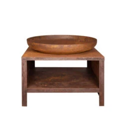 ESSCHERT DESIGN Braséro Storage Acier Corten Esschert Rond 80 Cm -Le Brasero Magique Boutique brasero storage acier corten esschert rond 80 cm 2