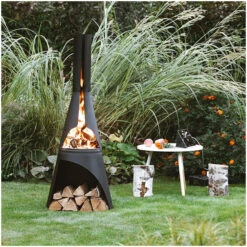 Cheminée D'extérieur Huugy Kerria L Diam 54 Métal Noir -Le Brasero Magique Boutique cheminee kerria l diam 54 metal noir 2