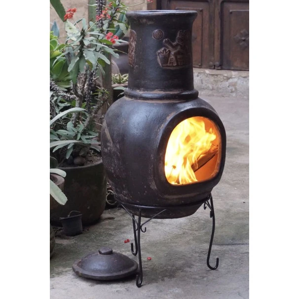 Cheminée Mexicaine Extérieure Grand Modèle 106 Cm Marron 4 Cheminée Mexicaine Extérieure Grand Modèle 106 Cm Marron – Image 2