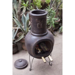 Cheminée Mexicaine Extérieure Grand Modèle 106 Cm Marron 7 Cheminée Mexicaine Extérieure Grand Modèle 106 Cm Marron -Le Brasero Magique Boutique cheminee mexicaine gm 106cm design marron sur base 2