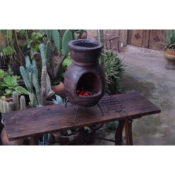 Cheminée Mexicaine Sur Base Avec Grille Inox Mexico Trade Center Jumbo 113 Cm Brun -Le Brasero Magique Boutique cheminee mexicaine jumbo brun 113cm sur base avec grille inox 7