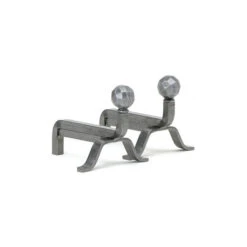 Chenets Cheminée Boule Martelée Pour Insert 28 X 25 Cm