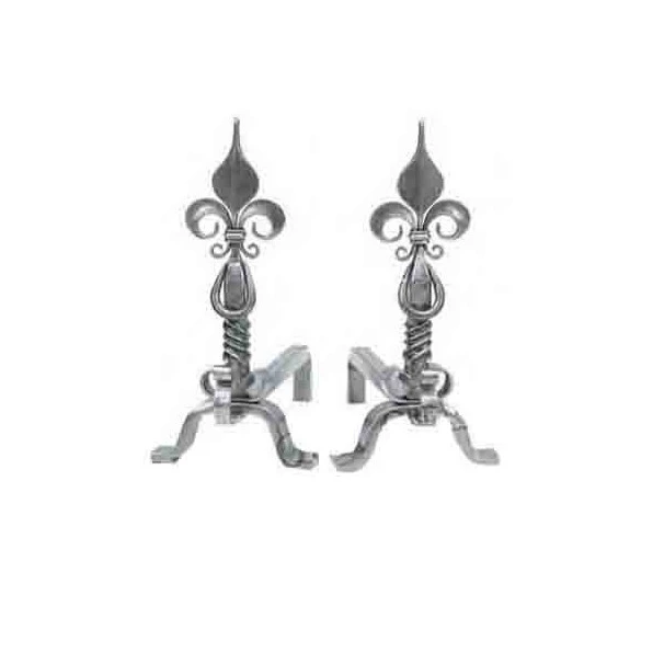 Chenets Tête Fleur De Lys Relief 3 Chenets Tête Fleur De Lys Relief