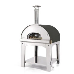 Four A Pizza à Bois Fontana Marinara Anthracite Sur Chariot