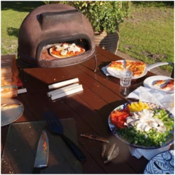 Four à Pizza Portable Mexico Trade Center Venise 52 Cm Marron -Le Brasero Magique Boutique four a pizza venise 52cm marron sur base 1