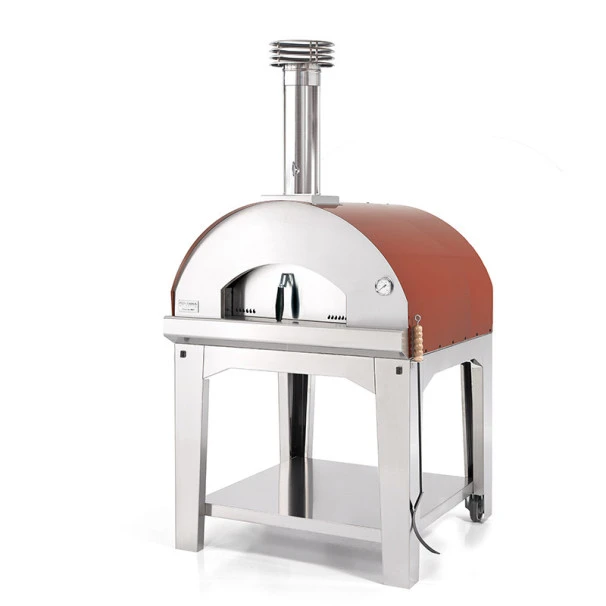 Four à Pizza à Bois Fontana Marinara Rouge Sur Chariot 3 Four à Pizza à Bois Fontana Marinara Rouge Sur Chariot