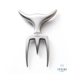 Fourchette à Découper Tridens En Acier Brossé -Le Brasero Magique Boutique fourchette a decouper brossee tridens 1