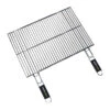 Grille Double Rectangulaire Cook'in Garden 60x40 Acier Chromé -Le Brasero Magique Boutique grille double rect 60x40 cm