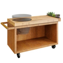 Table OFYR Pro Pour Big Green Egg Corten Bois Teck