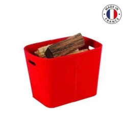 Sac à Bûches & Granulés Felt En Feutre Rouge