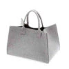Sac à Bûches Avec Anses HeySign Gris Clair Feutre -Le Brasero Magique Boutique panier en feutre avec anses gris clair hey sign