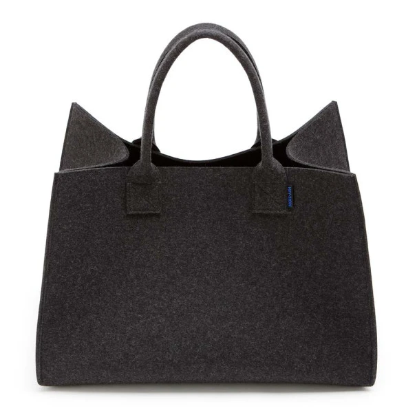 Sac à Bûches Avec Anses HeySign Gris Graphite Feutre 4 Sac à Bûches Avec Anses HeySign Gris Graphite Feutre – Image 2