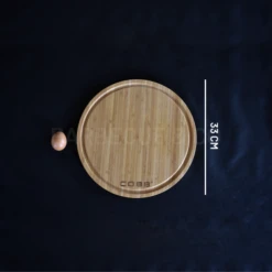 Cobb Planche à Découper Ronde Avec Rigole En Bambou 33 Cm