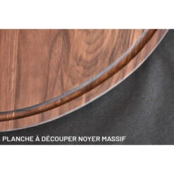Planche à Découper Ronde Avec Rigole En Noyer 60 Cm -Le Brasero Magique Boutique planche a decouper dutchdeluxes xl round en noyer 60 cm 3