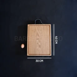 Planche à Découper Avec Rigole En Chêne Massif 40 X 30 Cm