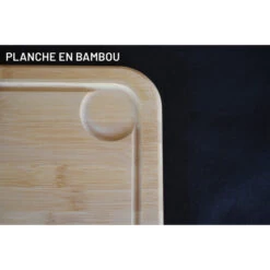 Planche à Découper Avec Rigole En Bambou 45 X 32 Cm 12 Planche à Découper Avec Rigole En Bambou 45 X 32 Cm -Le Brasero Magique Boutique planche bambou rect 450x320x20 3