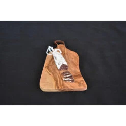 Planche à Découper En Olivier 41 X 19 Cm -Le Brasero Magique Boutique planche en olivier anse cuir 41x19 5
