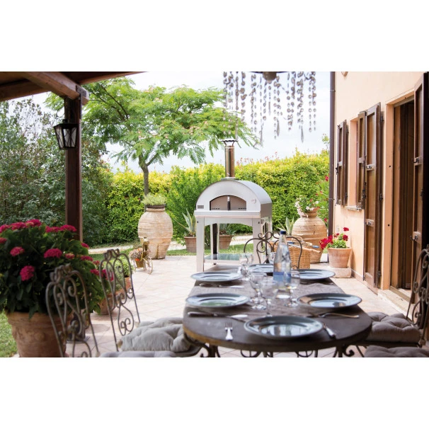 Four à Pizza à Bois Fontana Margherita Rouge Sur Chariot 9 Four à Pizza à Bois Fontana Margherita Rouge Sur Chariot – Image 7