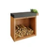 Rangement Bois Ofyr Corten Et Plan De Travail Céramique 45 X 90 X 88 Cm -Le Brasero Magique Boutique rangement a bois ofyr corten billot ceramique 90