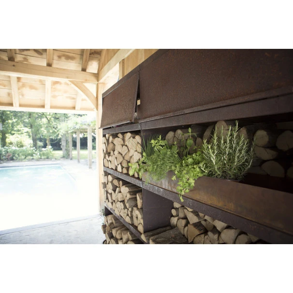 Rangement Bois OFYR Corten 200 X 45 X 216 Cm 4 Rangement Bois OFYR Corten 200 X 45 X 216 Cm – Image 2