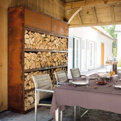 Rangement Bois OFYR Corten 200 X 45 X 216 Cm 8 Rangement Bois OFYR Corten 200 X 45 X 216 Cm -Le Brasero Magique Boutique rangement bois acier ofyr 200 x 45 x 216 cm 2