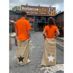 Sac à Bûches En Jute Motif étoile Blanche -Le Brasero Magique Boutique sac a buches esprit en jute etoile blanche 75x100 5