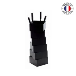 Serviteur Cheminée Contemporain Torsion Noir Givré 4 Ustensiles