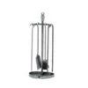 Serviteur Cheminée Classique Sur Socle Ouvragé Tête Pion Fer Poli 4 Ustensiles -Le Brasero Magique Boutique serviteur tete pion fer poli socle ouvrage