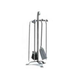 Serviteur Cheminée Classique Trépied Tête Enroulée 4 Ustensiles