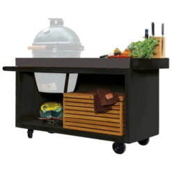Table OFYR Pro 135 Black / Béton Pour Big Green Egg -Le Brasero Magique Boutique table black pro 135 ofyr concrete bge 2
