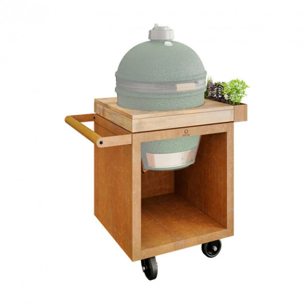 Table OFYR Pro 65 Corten / Bois De Teck Pour Big Green Egg 4 Table OFYR Pro 65 Corten / Bois De Teck Pour Big Green Egg – Image 2