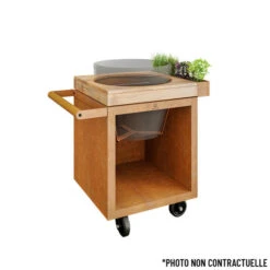 Table OFYR Pro 65 Corten / Bois De Teck Pour Big Green Egg 11 Table OFYR Pro 65 Corten / Bois De Teck Pour Big Green Egg -Le Brasero Magique Boutique table corten pro 65 ofyr bois de teck bge pour kamado 3