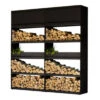Rangement Bois OFYR Black 200 X 45 X 216 Cm -Le Brasero Magique Boutique wood storage black 200