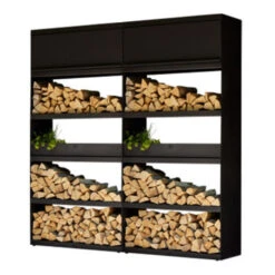 Rangement Bois OFYR Black 200 X 45 X 216 Cm